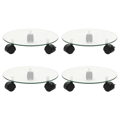 NNEVL Plant Rollers 4 pcs 28 cm Tempered Glass Round