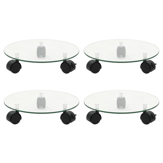 NNEVL Plant Rollers 4 pcs 28 cm Tempered Glass Round