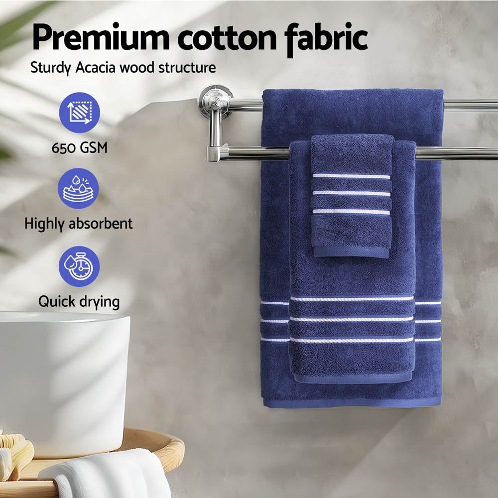NNEDSZ 6 Pack Bath Towels Set Cotton Towel Navy