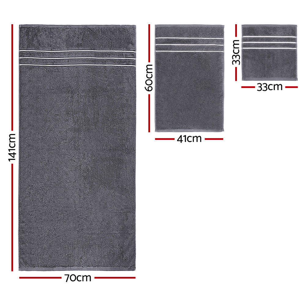 NNEDSZ 6 Pack Bath Towels Set Cotton Towel Grey