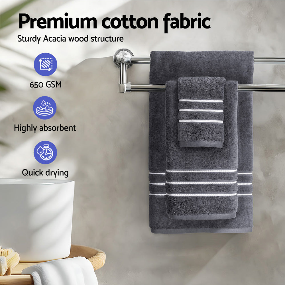 NNEDSZ 6 Pack Bath Towels Set Cotton Towel Grey