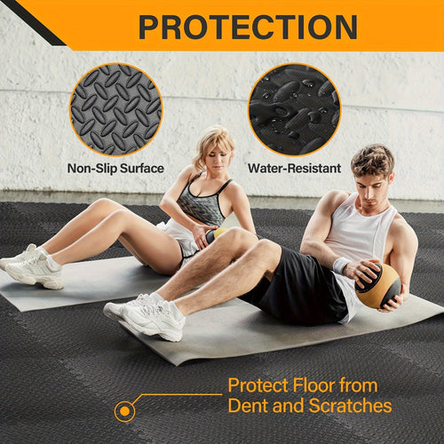 Interlocking Exercise Mat Black Set (48pcs)